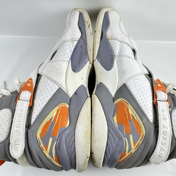 Air Jordan 8 Retro Orange Blaze 2007 Mens Size 13 White Grey Orange 305381 102 O - Picture 15 of 16